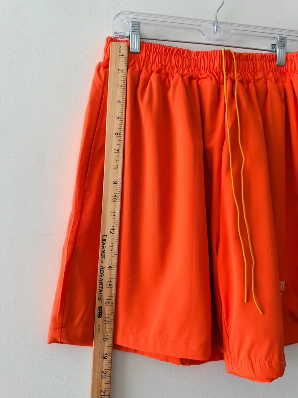 Gallery Dept. Swim Shorts Mens Large Orange Mesh Lined Elastic Waist Logo Trunks